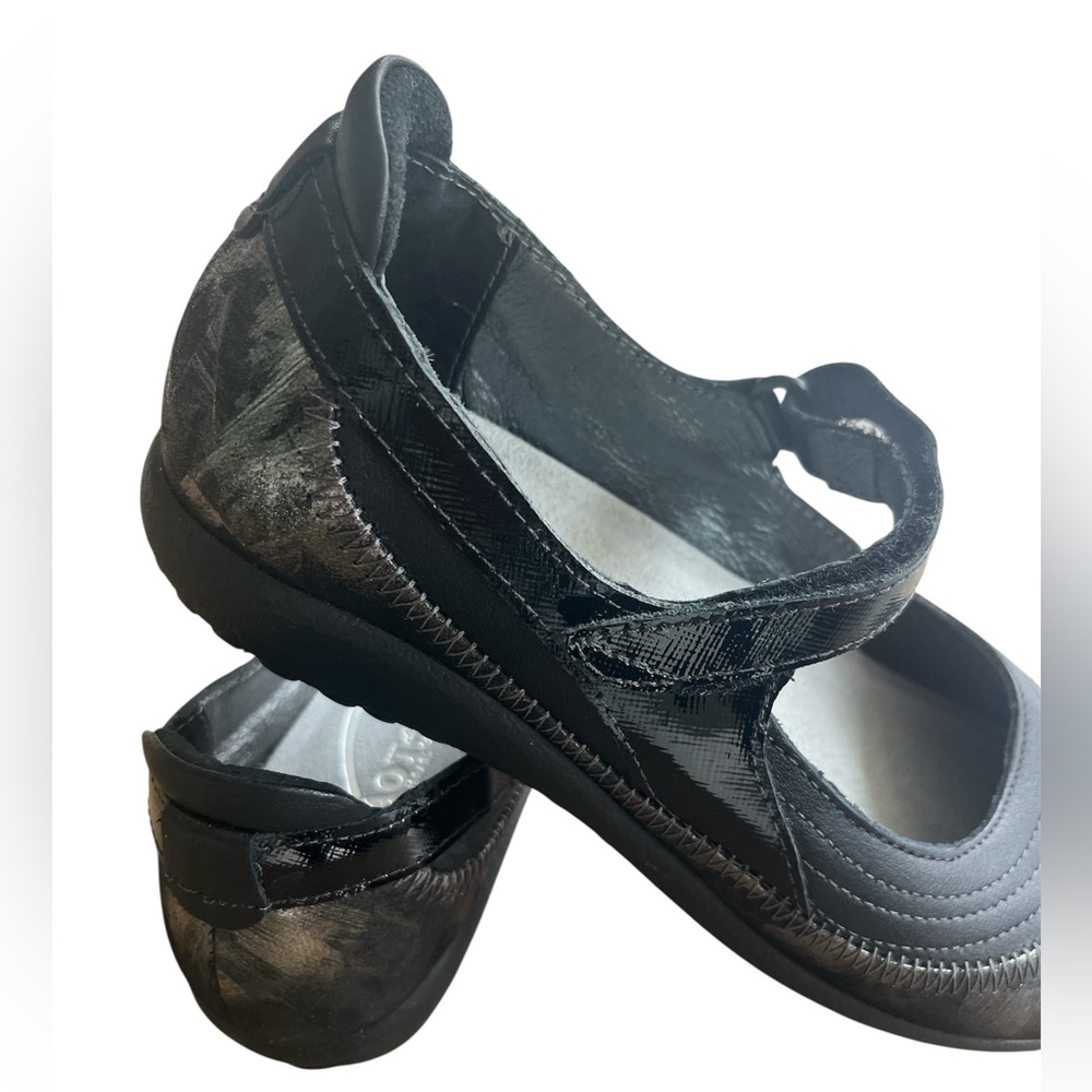 NAOT Black and Metallic Maryjane Comfort Shoes Size 38 or 7 - 7.5 - Picture 8 of 9